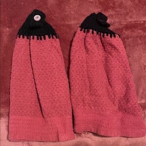 Red and Black Hanging Kitchen Towels